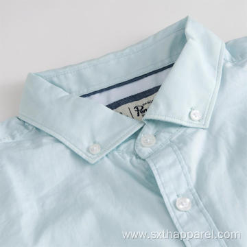 Skin- friendly Men's Navy Short Sleeve Casual Shirt